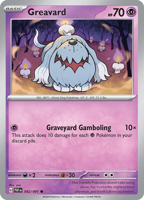 Greavard - Reverse Holofoil 042/091 Paldean Fates | Common Pokemon Card