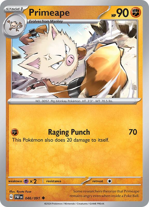 Primeape - 046/091 - Normal 046/091 Paldean Fates | Uncommon Pokemon Card