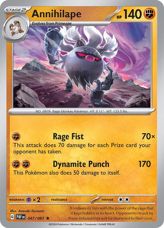 Annihilape - 047/091 - Holofoil 047/091 Paldean Fates | Rare Pokemon Card