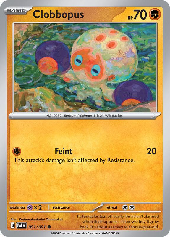 Clobbopus - Reverse Holofoil 051/091 Paldean Fates | Common Pokemon Card