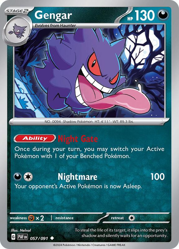 Gengar - Normal 057/091 Paldean Fates | Uncommon Pokemon Card