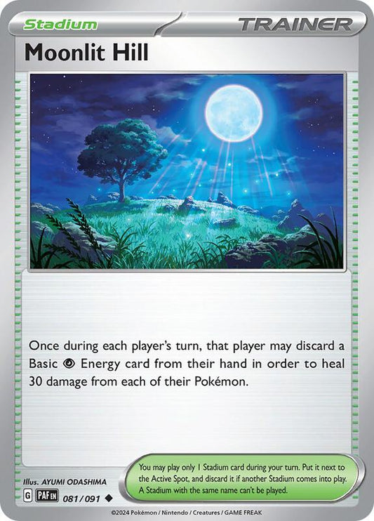 Moonlit Hill - Reverse Holofoil 081/091 Paldean Fates | Uncommon Trainer Card
