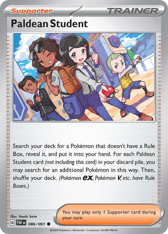 Paldean Student - 086/091 - Reverse Holofoil 086/091 Paldean Fates | Common Trainer Card