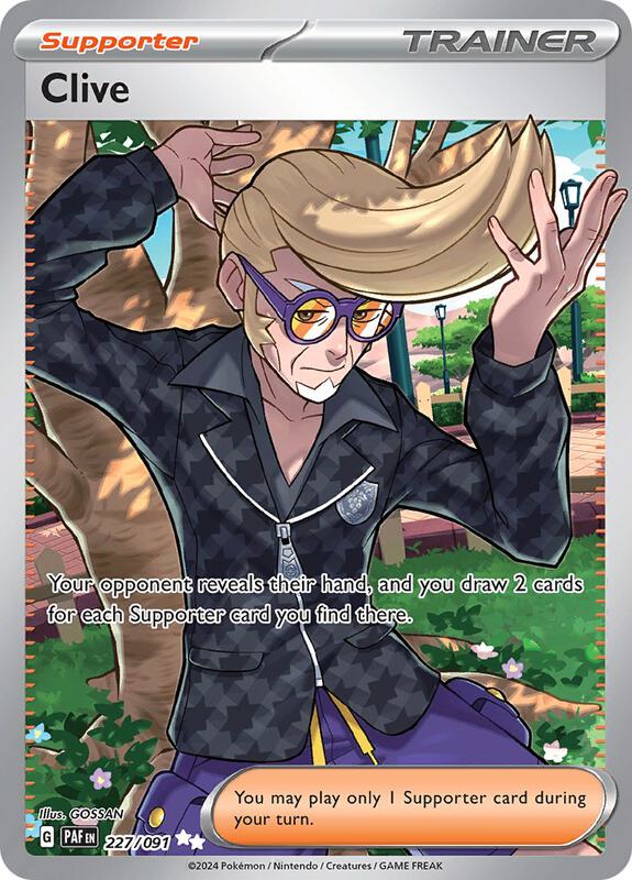 Clive - 227/091 - Holofoil 227/091 Paldean Fates | Ultra Rare Trainer Card