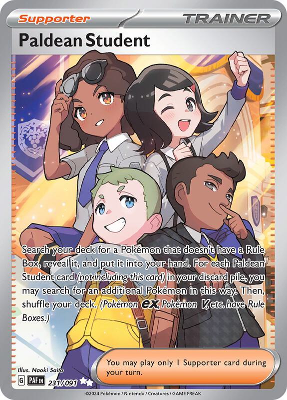 Paldean Student - 231/091 - Holofoil 231/091 Paldean Fates | Ultra Rare Trainer Card