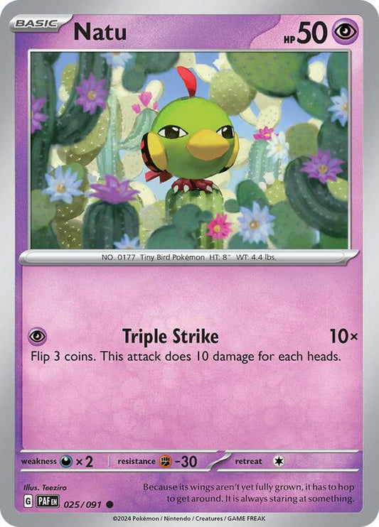 Natu - 025/091 - Normal 025/091 Paldean Fates | Common Pokemon Card