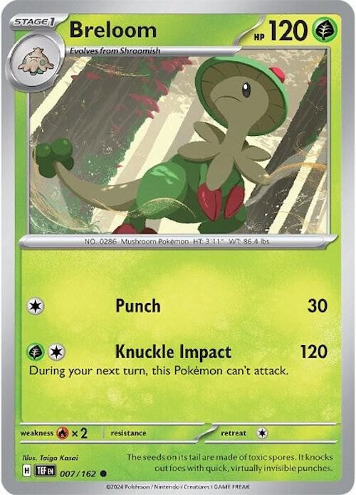 Breloom - Reverse Holofoil 007/162 Temporal Forces | Common Pokemon Card