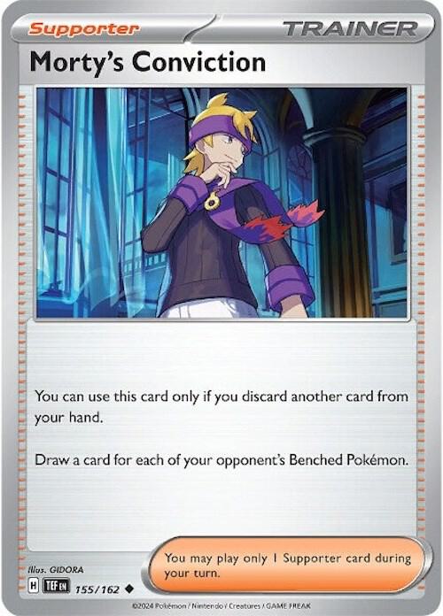 Morty's Conviction - 155/162 - Normal 155/162 Temporal Forces | Uncommon Trainer Card