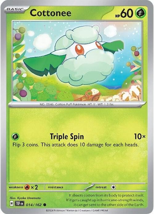 Cottonee - Normal 014/162 Temporal Forces | Common Pokemon Card