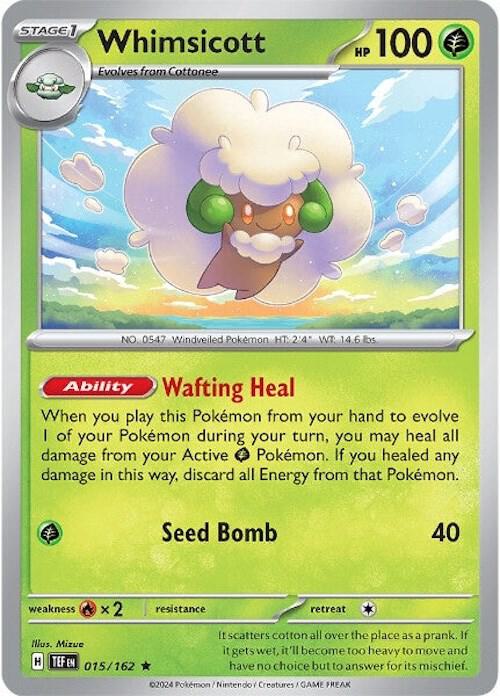 Whimsicott - Reverse Holofoil 015/162 Temporal Forces | Rare Pokemon Card