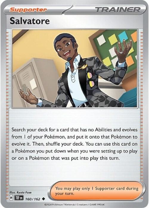 Salvatore - 160/162 - Reverse Holofoil 160/162 Temporal Forces | Uncommon Trainer Card