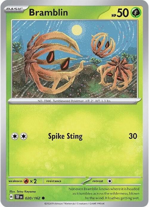 Bramblin - Reverse Holofoil 020/162 Temporal Forces | Common Pokemon Card