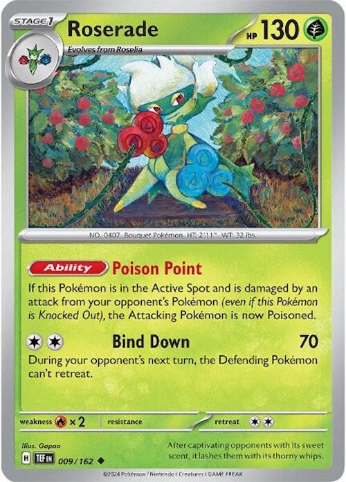 Roserade - Normal 009/162 Temporal Forces | Uncommon Pokemon Card