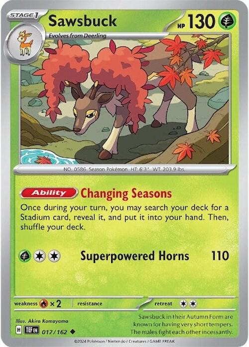 Sawsbuck - 017/162 - Normal 017/162 Temporal Forces | Uncommon Pokemon Card