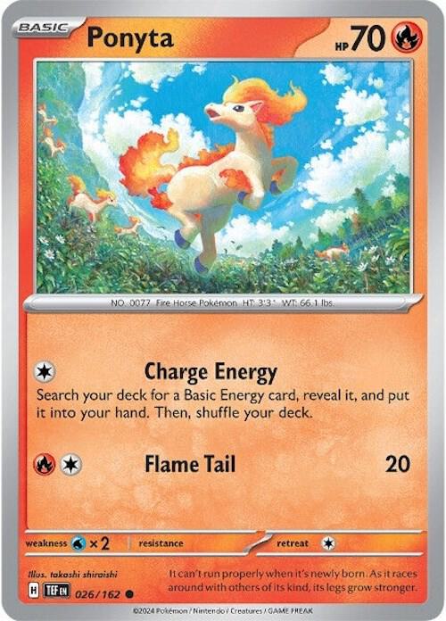 Ponyta - Reverse Holofoil 026/162 Temporal Forces | Common Pokemon Card