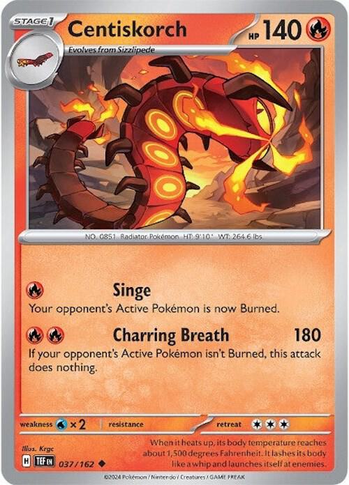 Centiskorch - Reverse Holofoil 037/162 Temporal Forces | Uncommon Pokemon Card