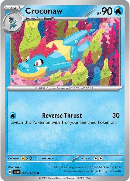Croconaw - Reverse Holofoil 040/162 Temporal Forces | Common Pokemon Card