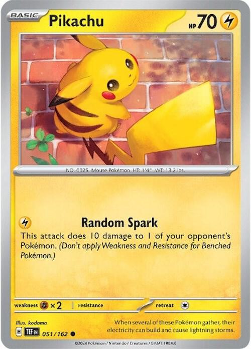 Pikachu - Normal 051/162 Temporal Forces | Common Pokemon Card