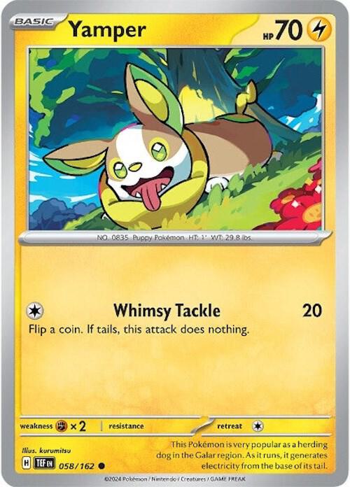 Yamper - Normal 058/162 Temporal Forces | Common Pokemon Card