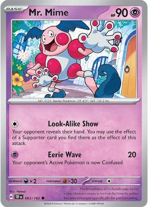 Mr. Mime - Normal 063/162 Temporal Forces | Common Pokemon Card