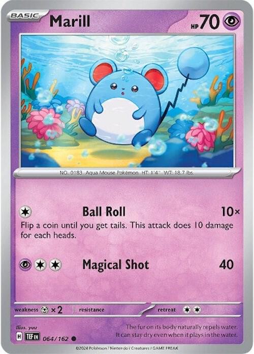 Marill - Normal 064/162 Temporal Forces | Common Pokemon Card