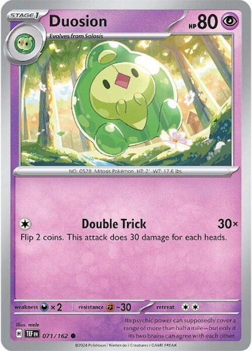 Duosion - Reverse Holofoil 071/162 Temporal Forces | Common Pokemon Card