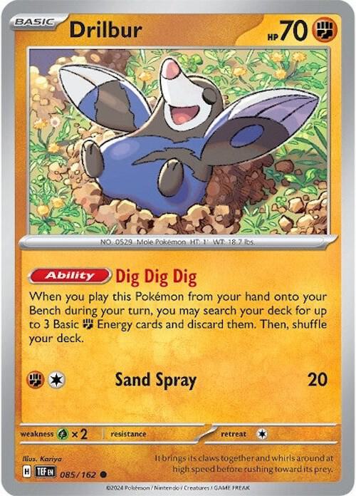 Drilbur - Reverse Holofoil 085/162 Temporal Forces | Common Pokemon Card