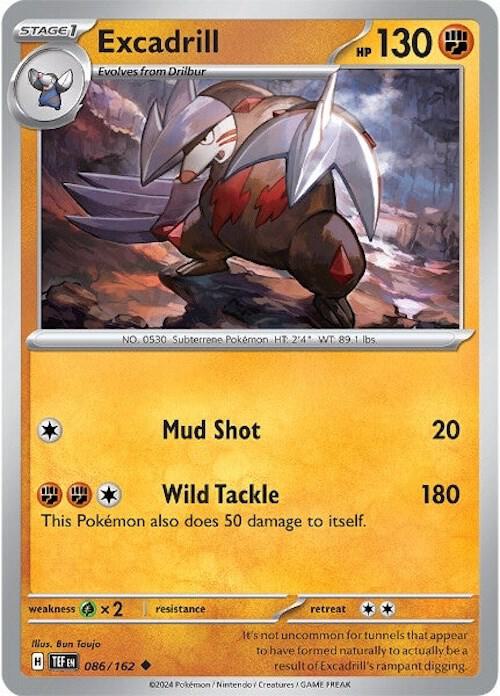 Excadrill - 086/162 - Reverse Holofoil 086/162 Temporal Forces | Uncommon Pokemon Card
