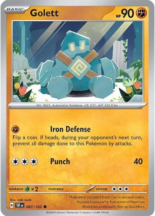 Golett - Reverse Holofoil 087/162 Temporal Forces | Common Pokemon Card