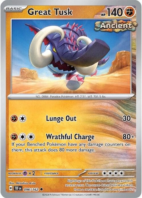 Great Tusk - 096/162 - Normal 096/162 Temporal Forces | Uncommon Pokemon Card