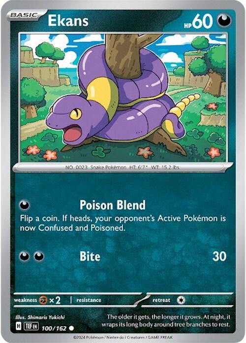 Ekans - Reverse Holofoil 100/162 Temporal Forces | Common Pokemon Card