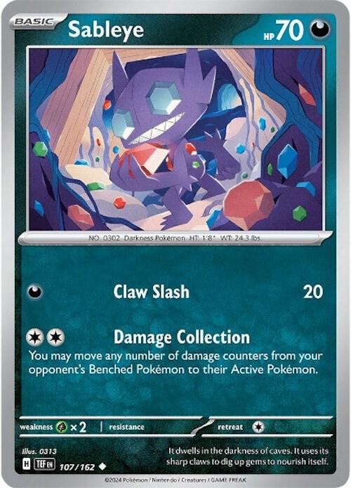 Sableye - Normal 107/162 Temporal Forces | Uncommon Pokemon Card