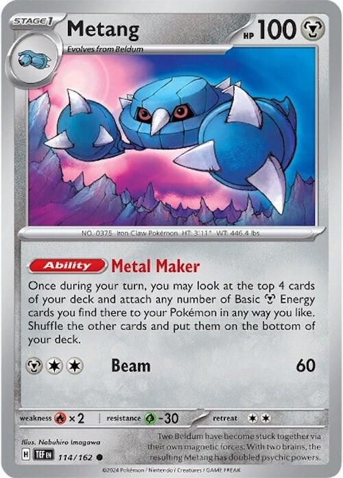Metang - Normal 114/162 Temporal Forces | Common Pokemon Card