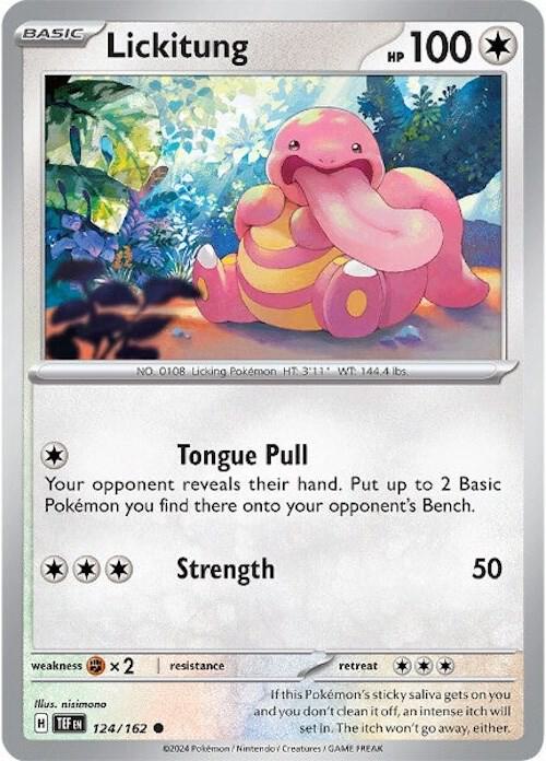 Lickitung - 124/162 - Reverse Holofoil 124/162 Temporal Forces | Common Pokemon Card