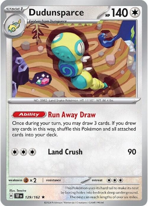 Dudunsparce - Reverse Holofoil 129/162 Temporal Forces | Rare Pokemon Card