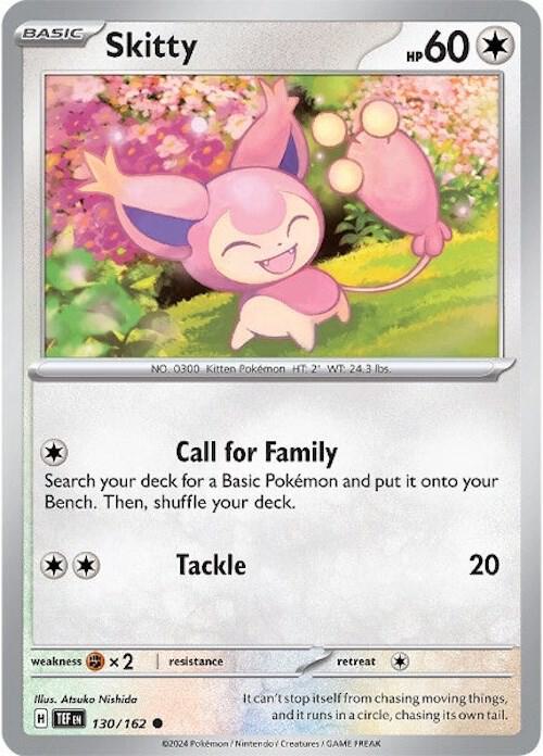 Skitty - Reverse Holofoil 130/162 Temporal Forces | Common Pokemon Card