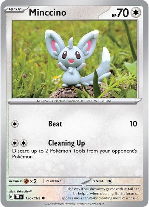 Minccino - 136/162 - Reverse Holofoil 136/162 Temporal Forces | Common Pokemon Card