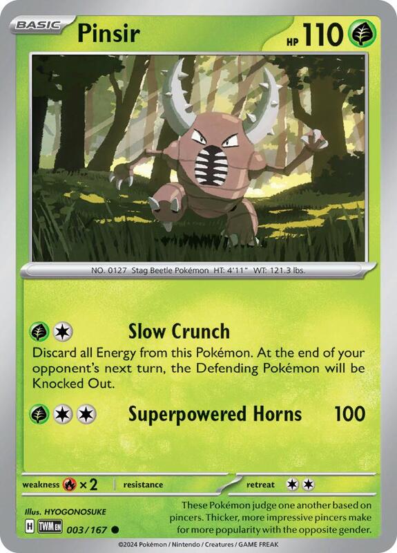 Pinsir - 003/167 - Reverse Holofoil 003/167 Twilight Masquerade | Common Pokemon Card
