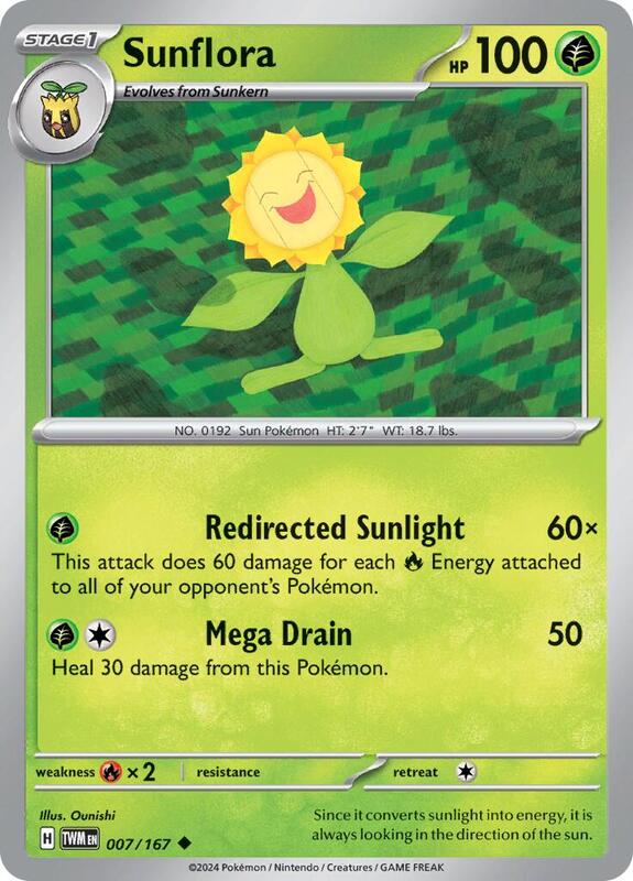 Sunflora - 007/167 - Normal 007/167 Twilight Masquerade | Uncommon Pokemon Card