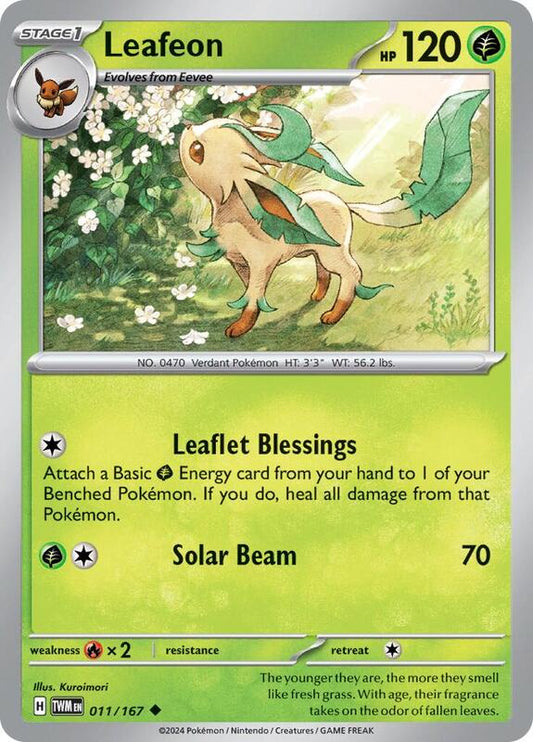 Leafeon - Normal 011/167 Twilight Masquerade | Uncommon Pokemon Card