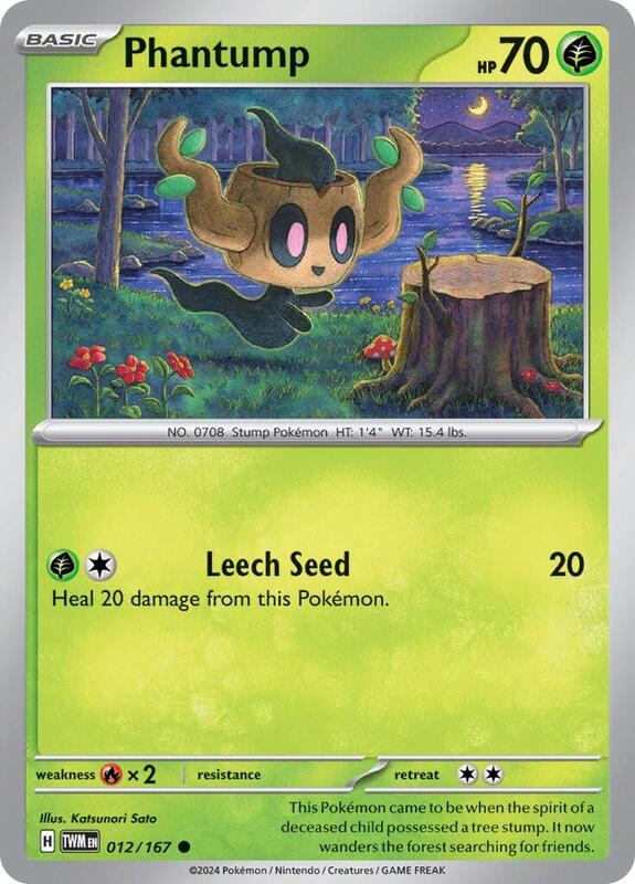 Phantump - Reverse Holofoil 012/167 Twilight Masquerade | Common Pokemon Card