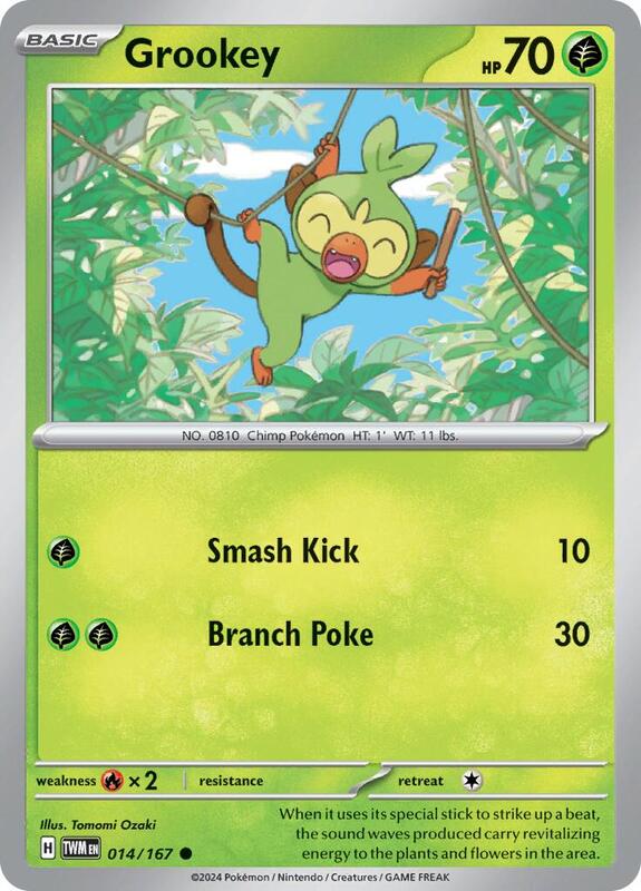 Grookey - Reverse Holofoil 014/167 Twilight Masquerade | Common Pokemon Card