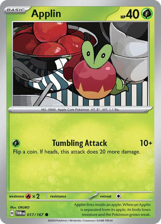 Applin - 017/167 - Normal 017/167 Twilight Masquerade | Common Pokemon Card