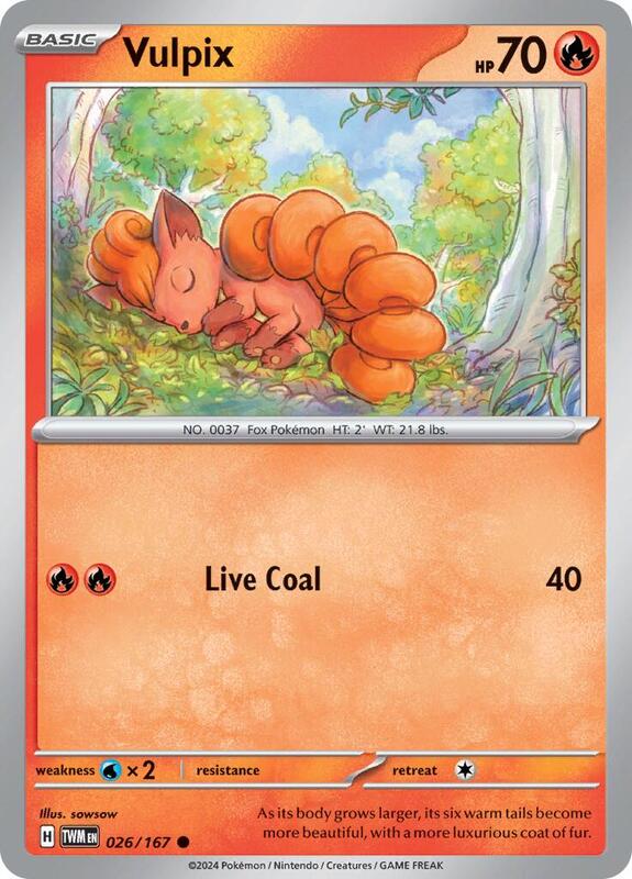 Vulpix - Reverse Holofoil 026/167 Twilight Masquerade | Common Pokemon Card