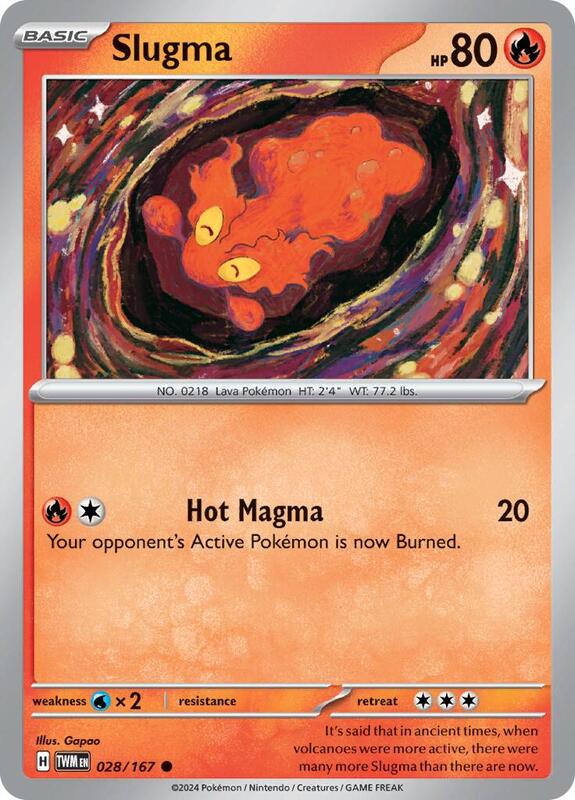 Slugma - Normal 028/167 Twilight Masquerade | Common Pokemon Card