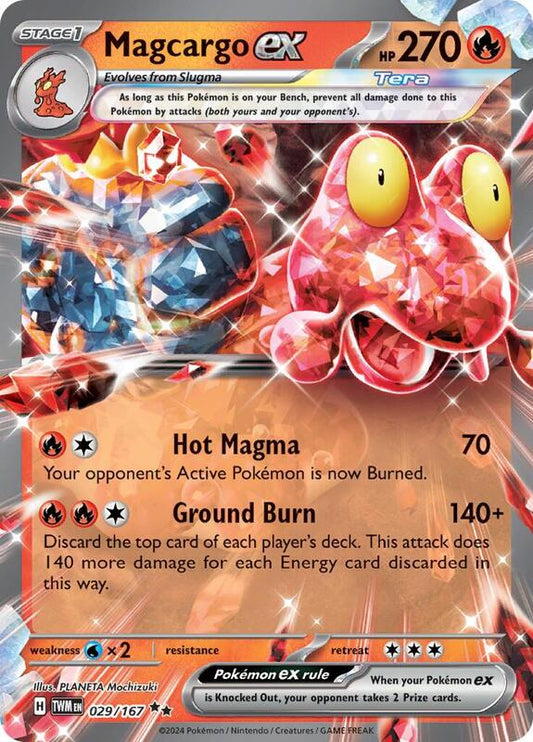 Magcargo ex - 029/167 - Holofoil 029/167 Twilight Masquerade | Double Rare Pokemon Card