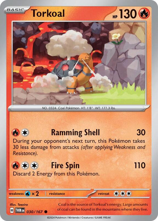 Torkoal - 030/167 - Reverse Holofoil 030/167 Twilight Masquerade | Common Pokemon Card
