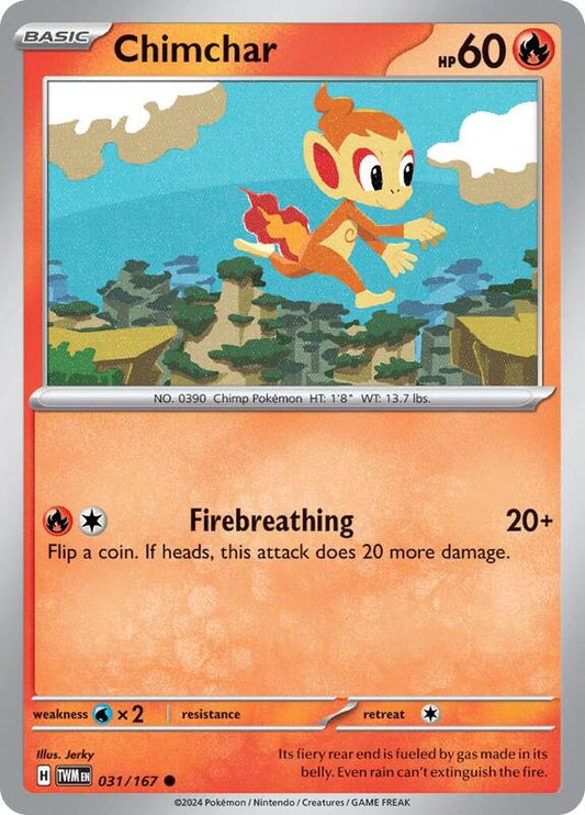 Chimchar - Reverse Holofoil 031/167 Twilight Masquerade | Common Pokemon Card