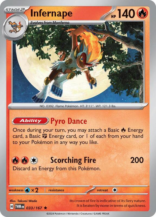 Infernape - 033/167 - Reverse Holofoil 033/167 Twilight Masquerade | Rare Pokemon Card