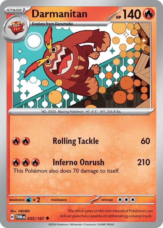 Darmanitan - Normal 035/167 Twilight Masquerade | Uncommon Pokemon Card